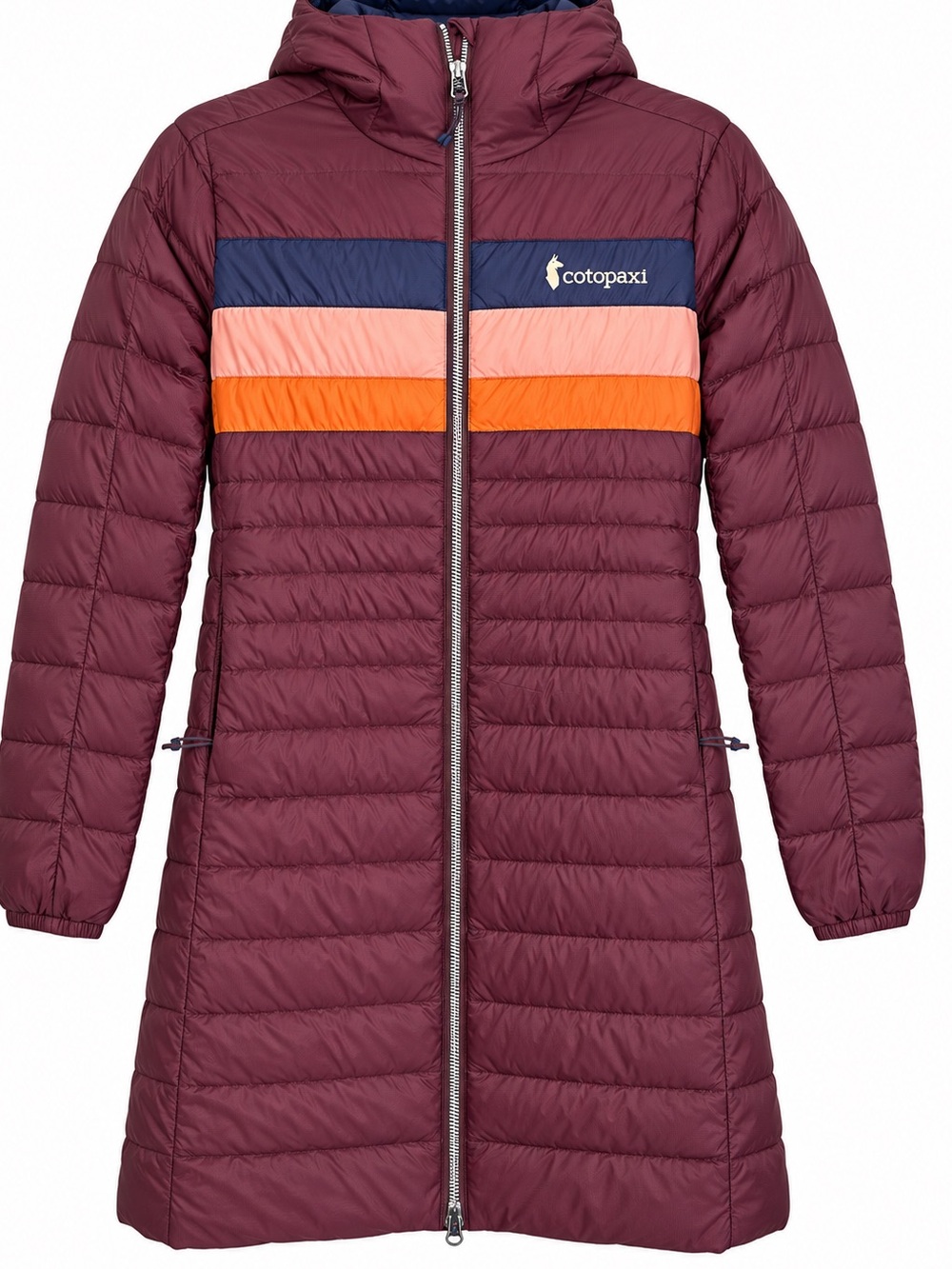 cotopaxi Maroon Hooded Long Down Puffer Coat - Picture 2 of 3